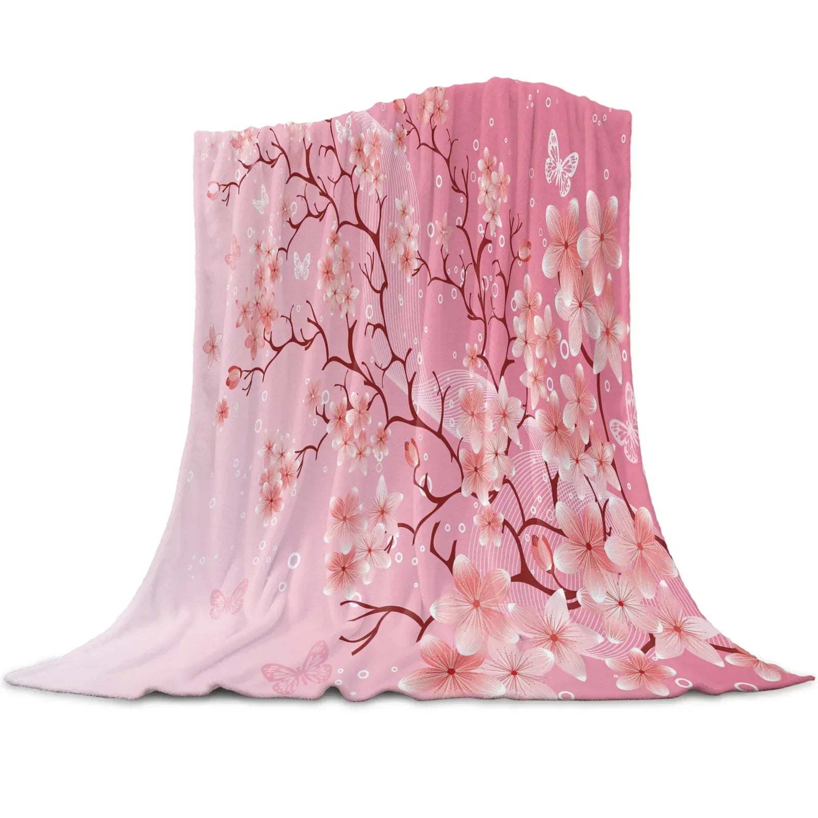 Cherry Blossoms or Plum Branches are Beautiful Year Round on these Snuggly Warm Blankets
