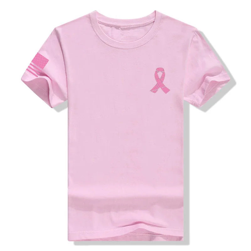 Be a part of the Support Squad - Mens and Womens Breast Cancer Awareness Pink Ribbon T-Shirt with USA Flag