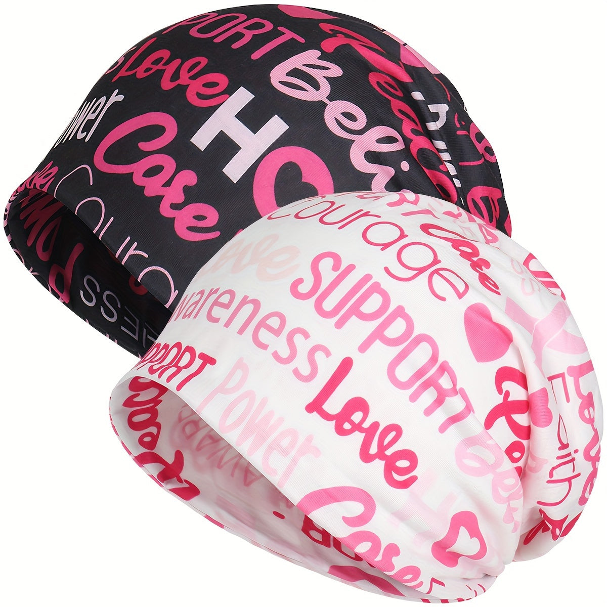 2pcs Breast Cancer Awareness Beanies