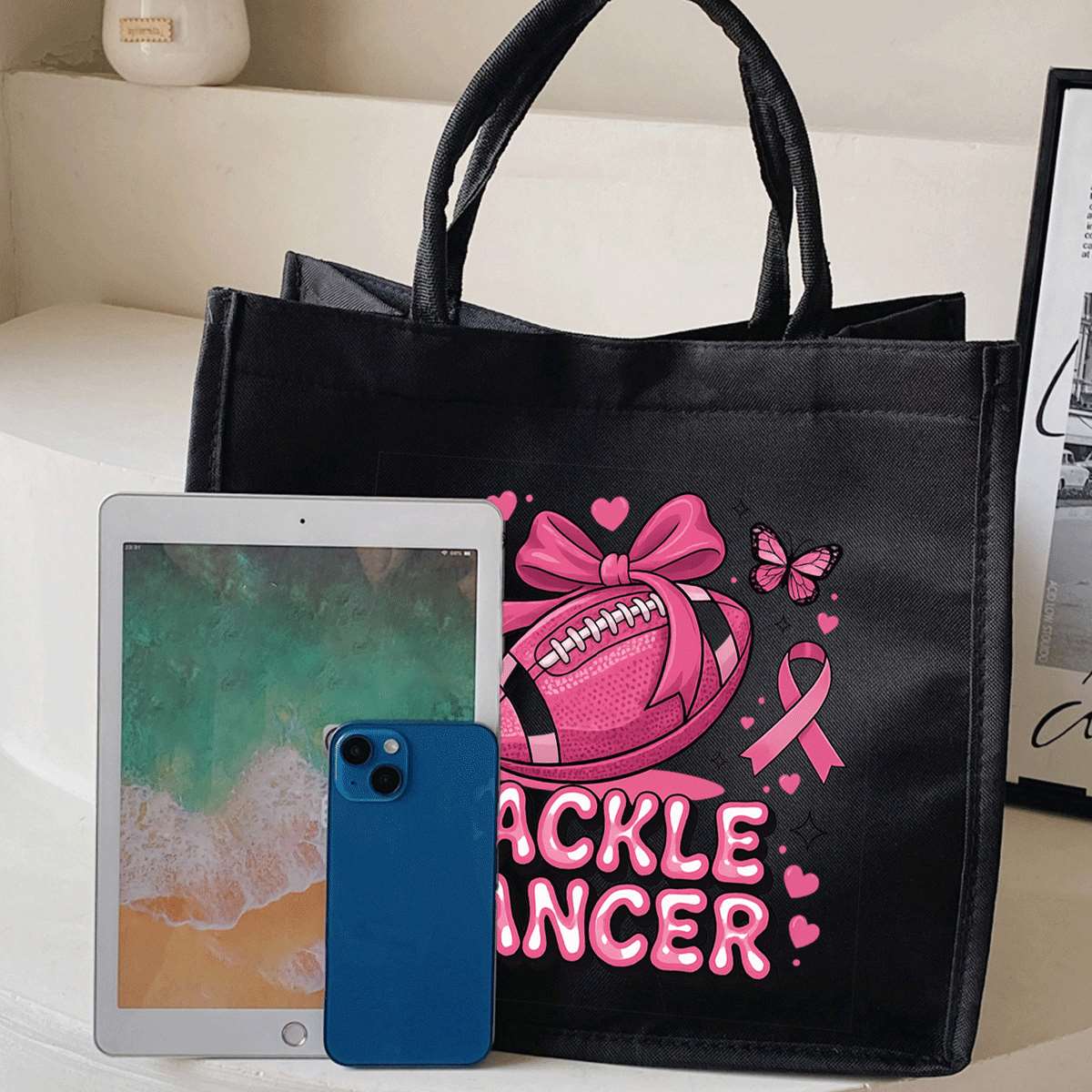 Tackle Cancer Tote Bag