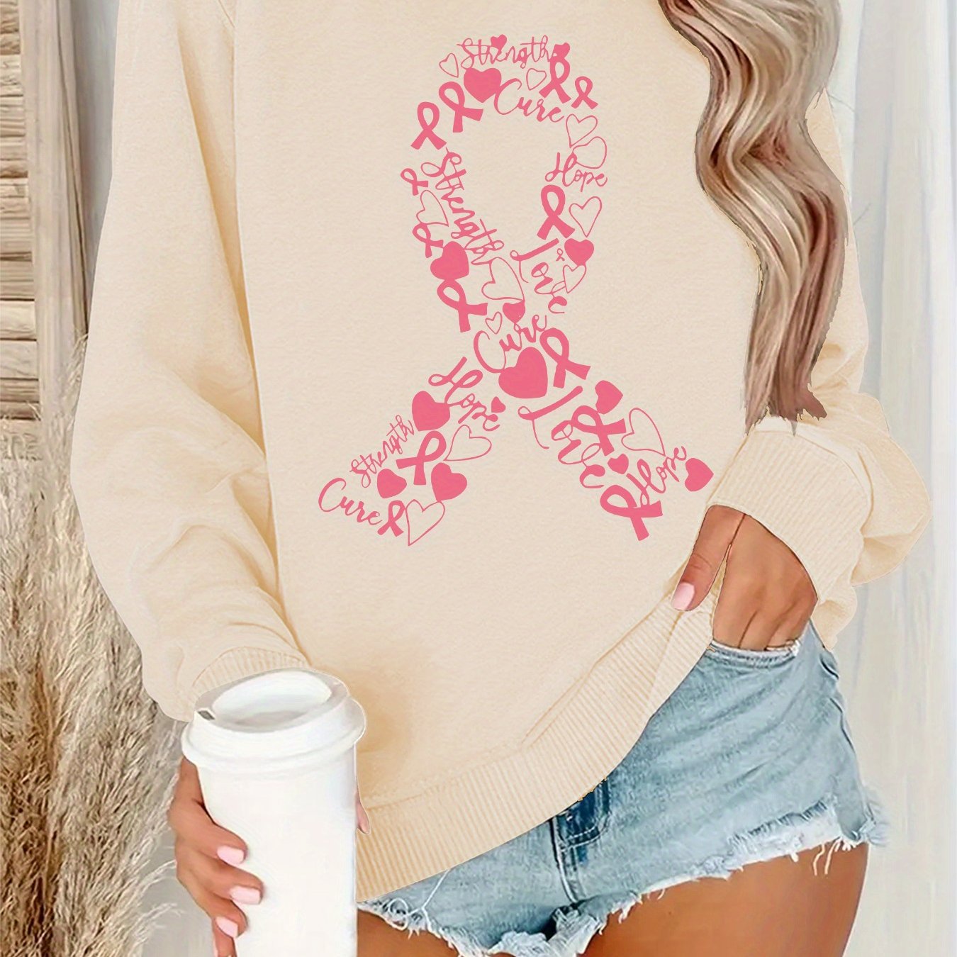 BC Ribbon Collage Crew Neck Sweatshirt