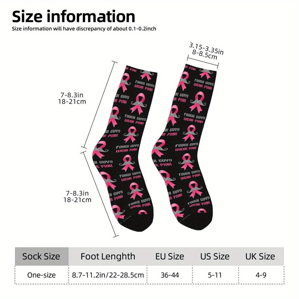 Mens Pink Ribbon Tough Guys Wear Pink Socks