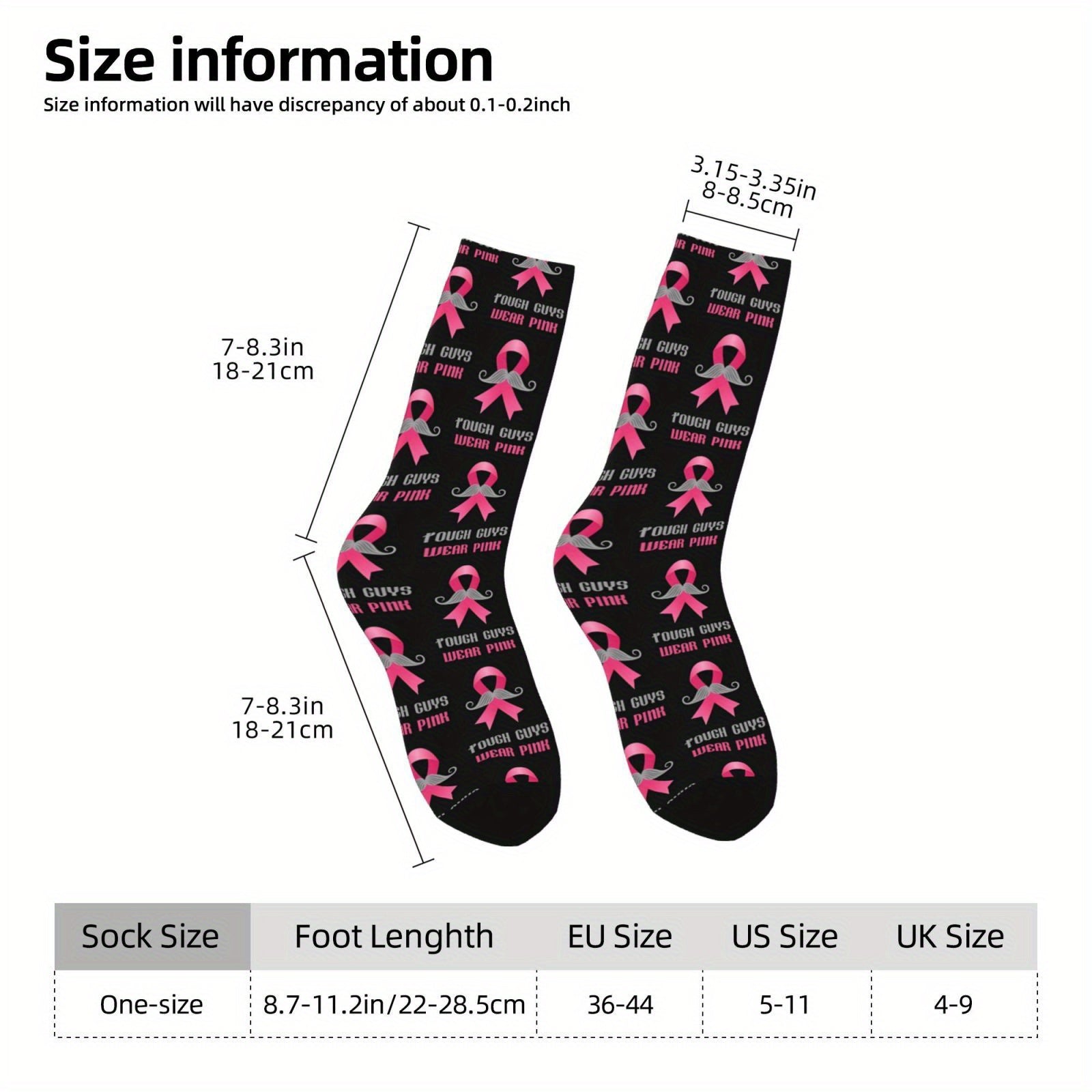 Mens Pink Ribbon Tough Guys Wear Pink Socks