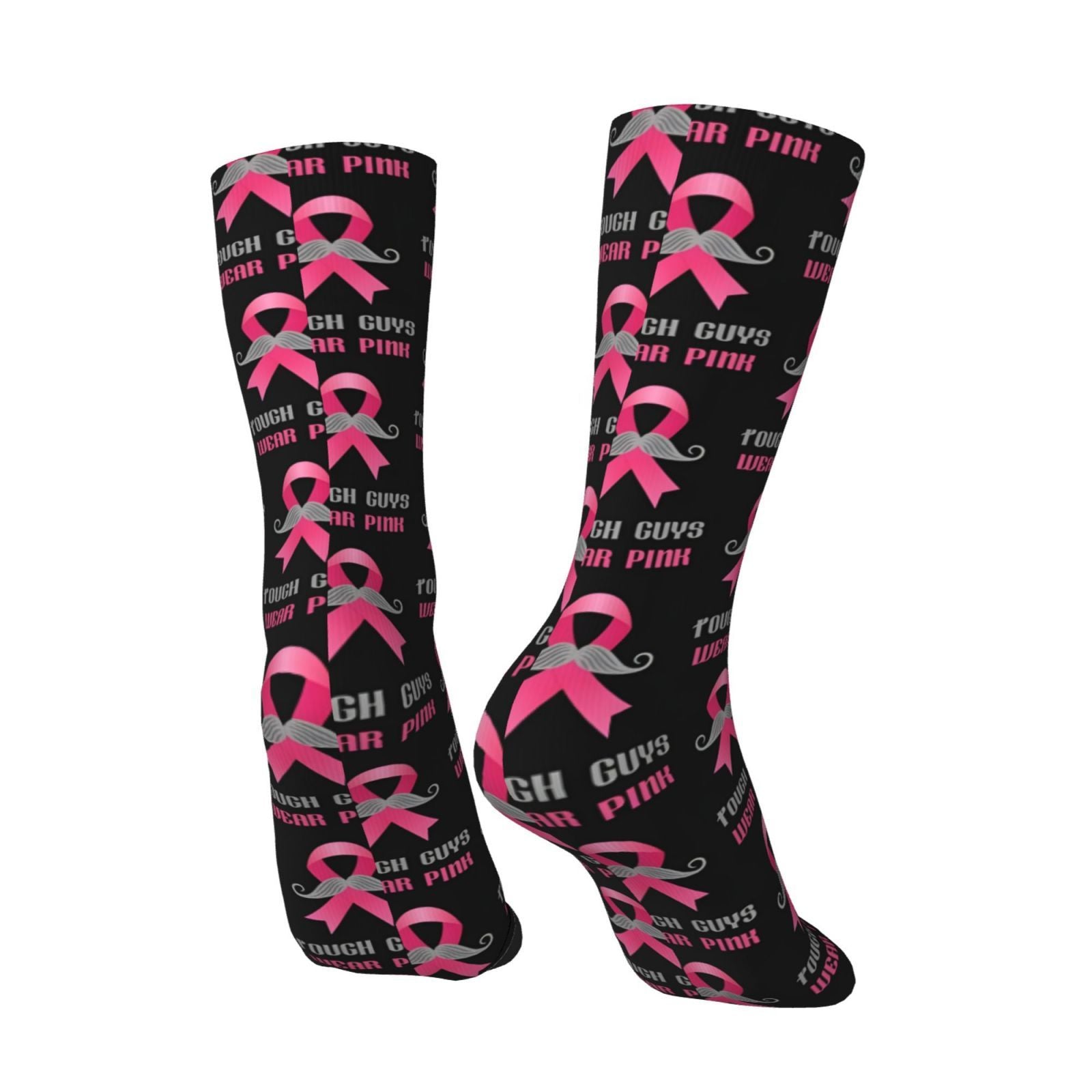 Mens Pink Ribbon Tough Guys Wear Pink Socks