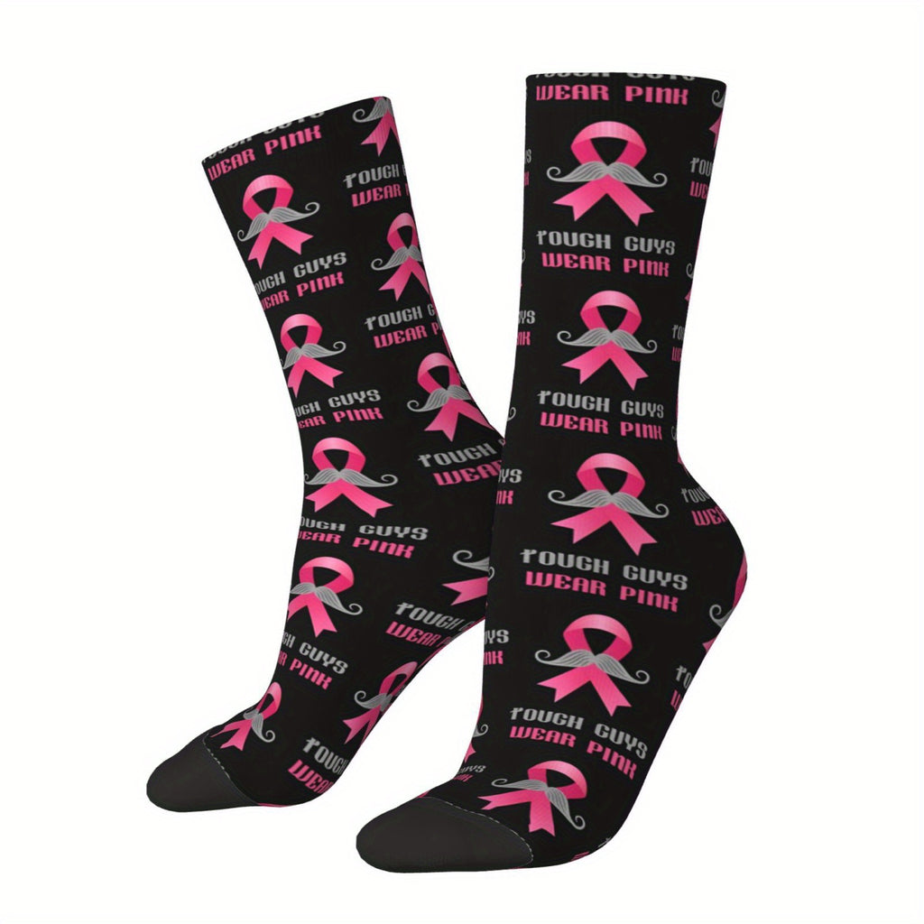 Mens Pink Ribbon Tough Guys Wear Pink Socks