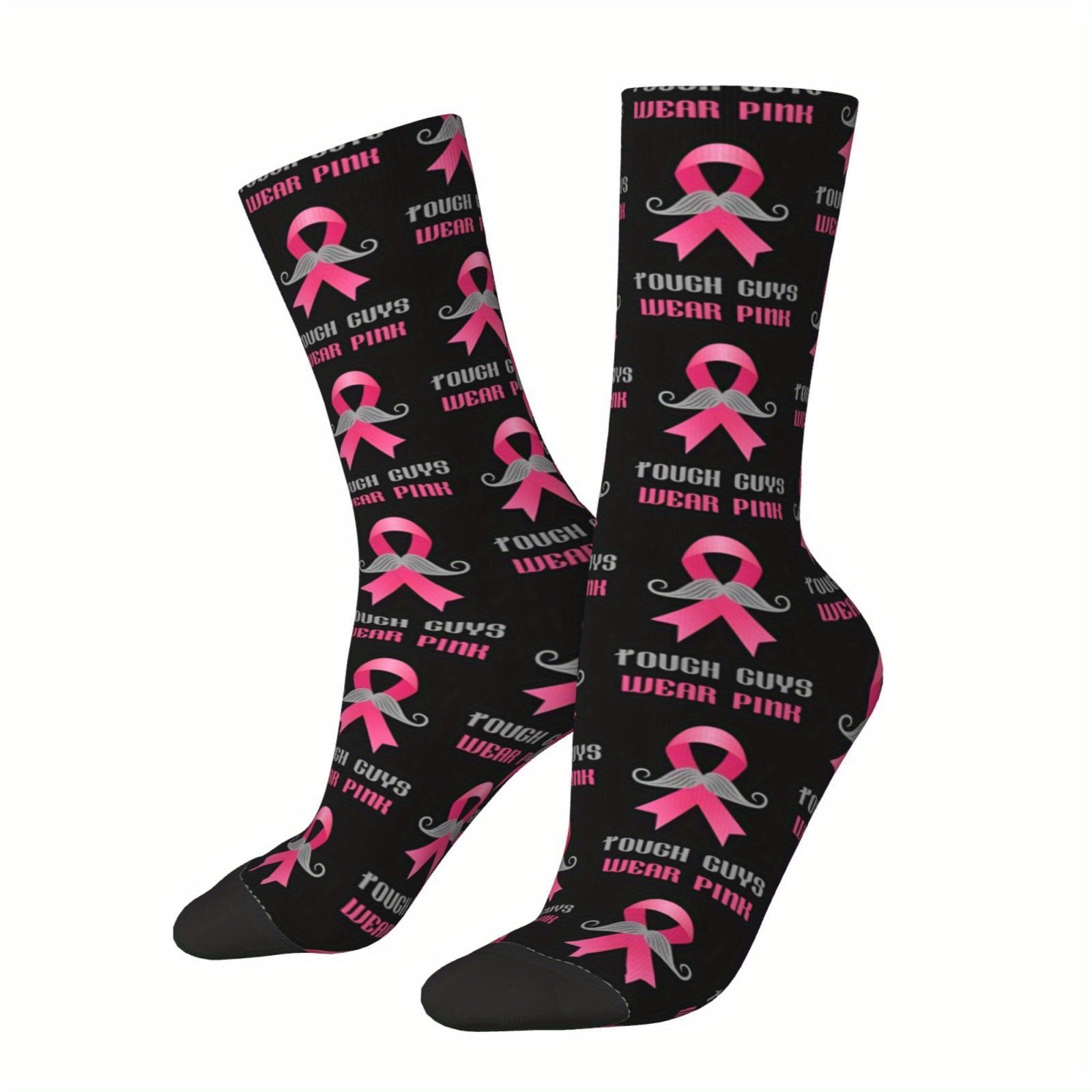 Mens Pink Ribbon Tough Guys Wear Pink Socks