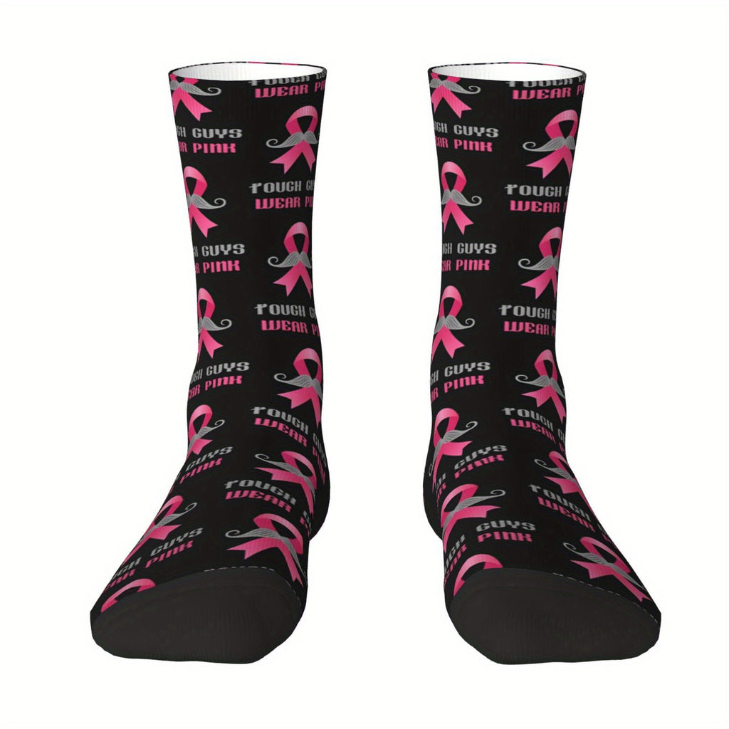 Mens Pink Ribbon Tough Guys Wear Pink Socks