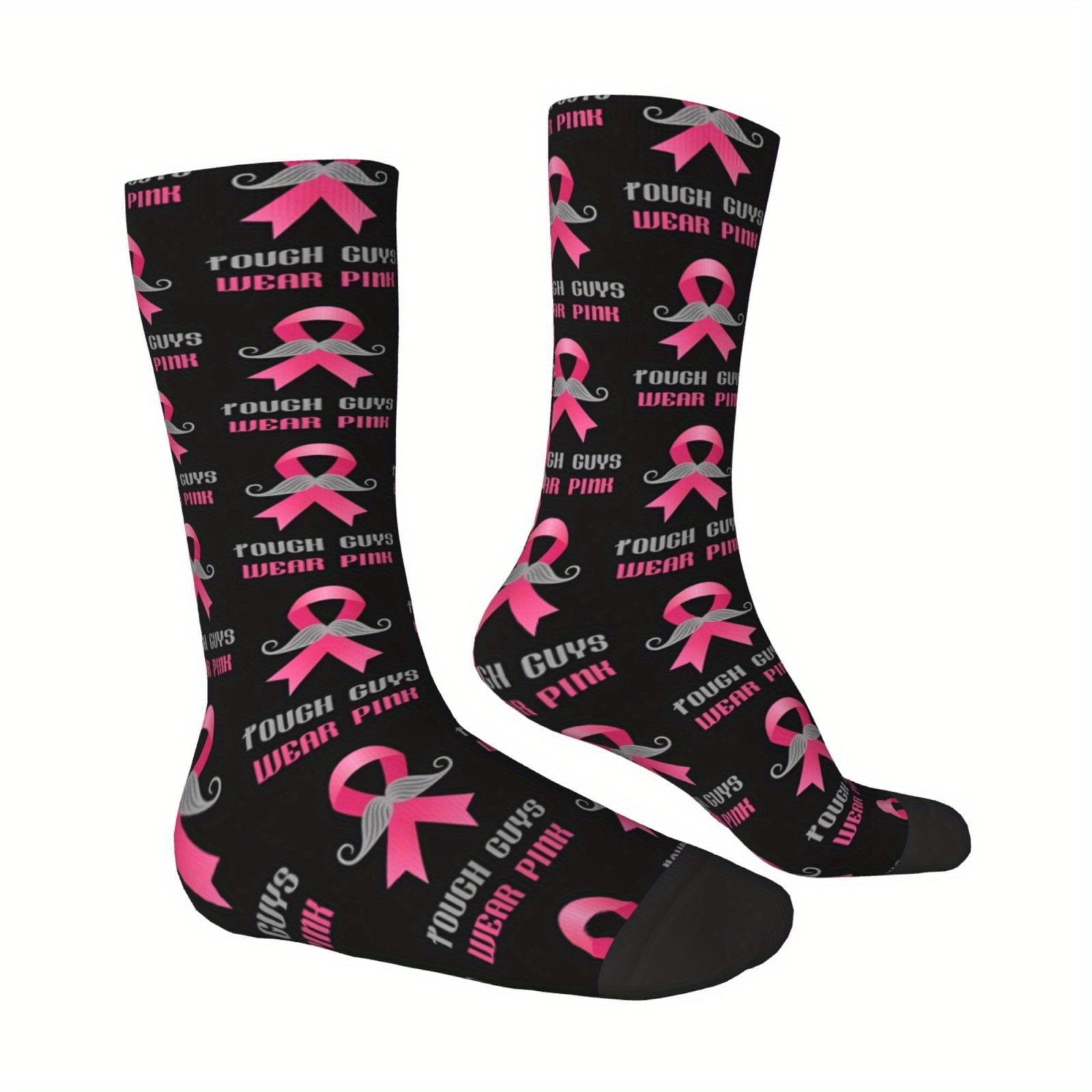 Mens Pink Ribbon Tough Guys Wear Pink Socks