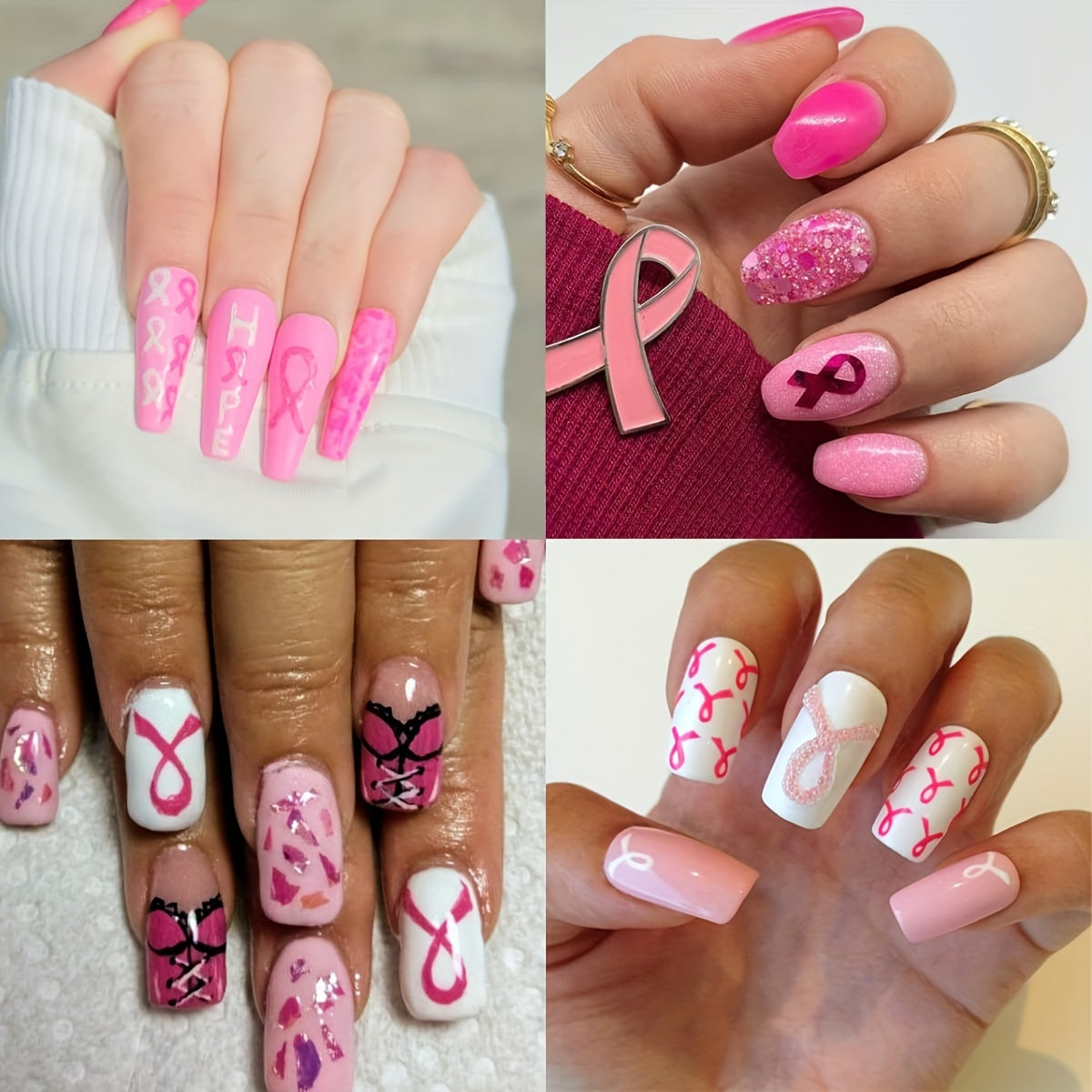 Pink Ribbon Nail Art Stickers