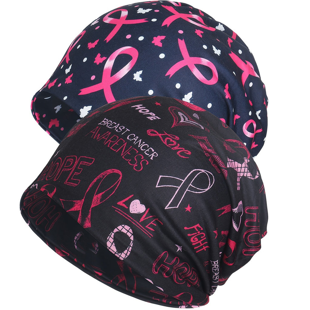 2pcs Breast Cancer Awareness Beanies