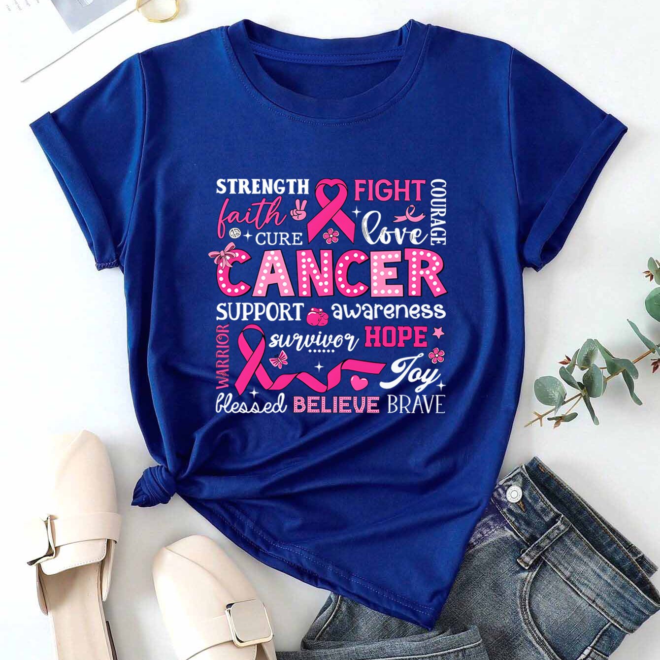Inspirational Collage Breast Cancer Awareness T-Shirt