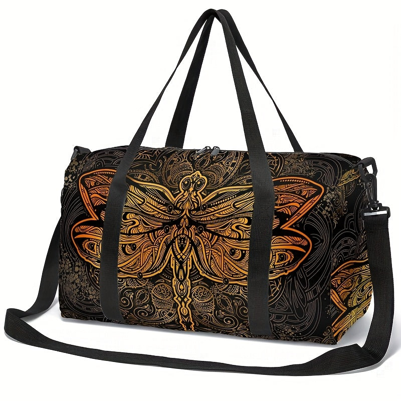 Golden Dragonfly Travel Duffel Bag
