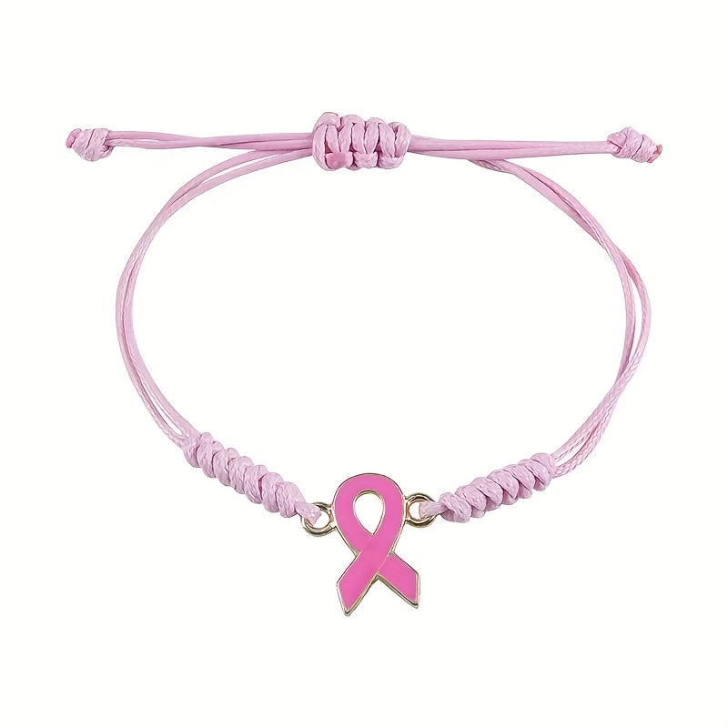 Breast Cancer Awareness Ribbon Friendship Bracelet