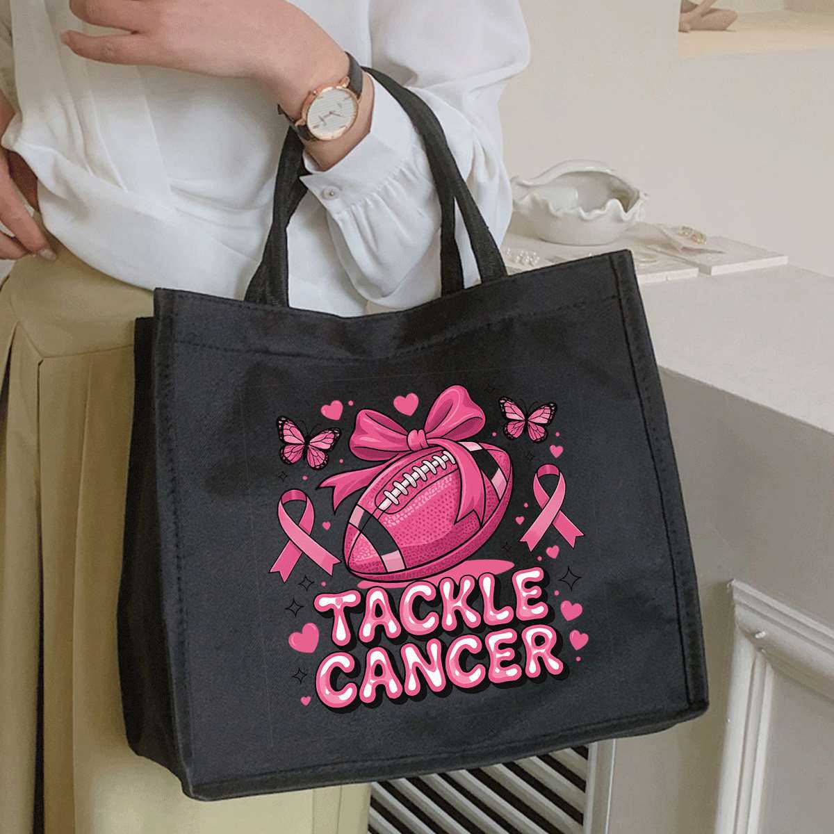 Tackle Cancer Tote Bag