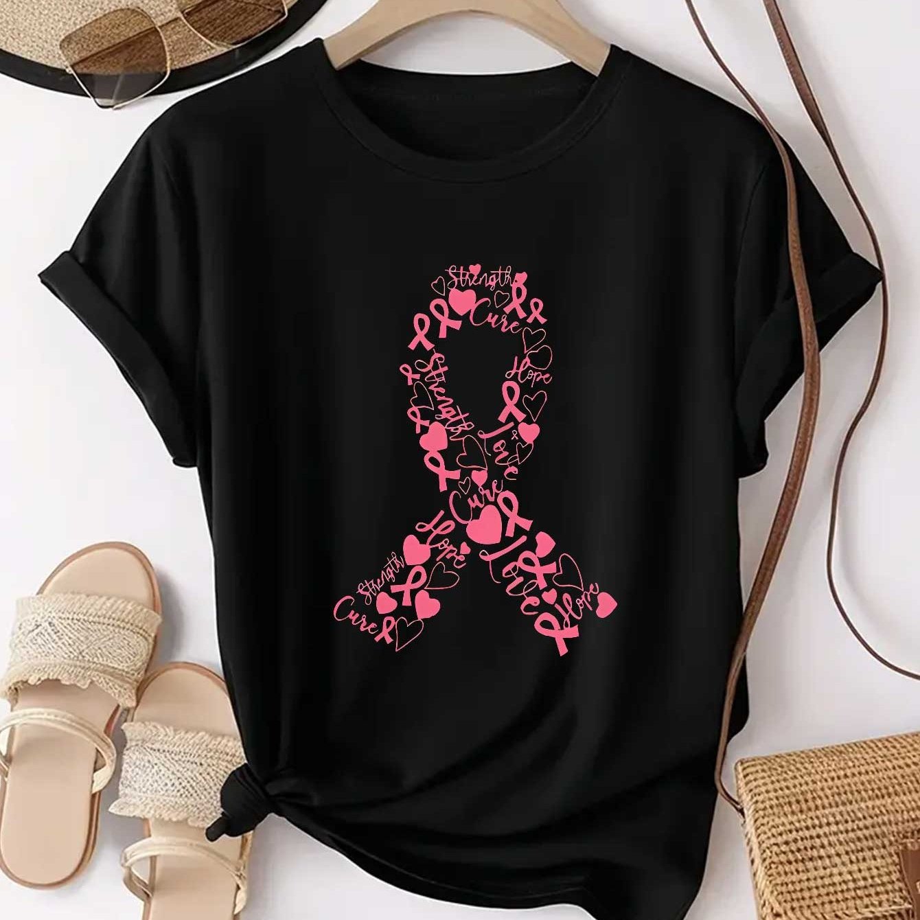Pink Ribbon Collage T-Shirt
