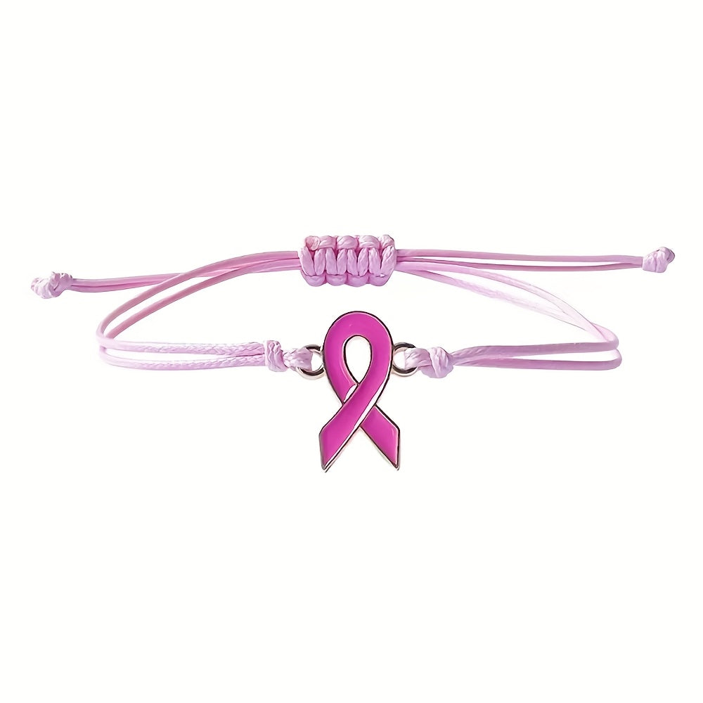 Breast Cancer Awareness Ribbon Friendship Bracelet