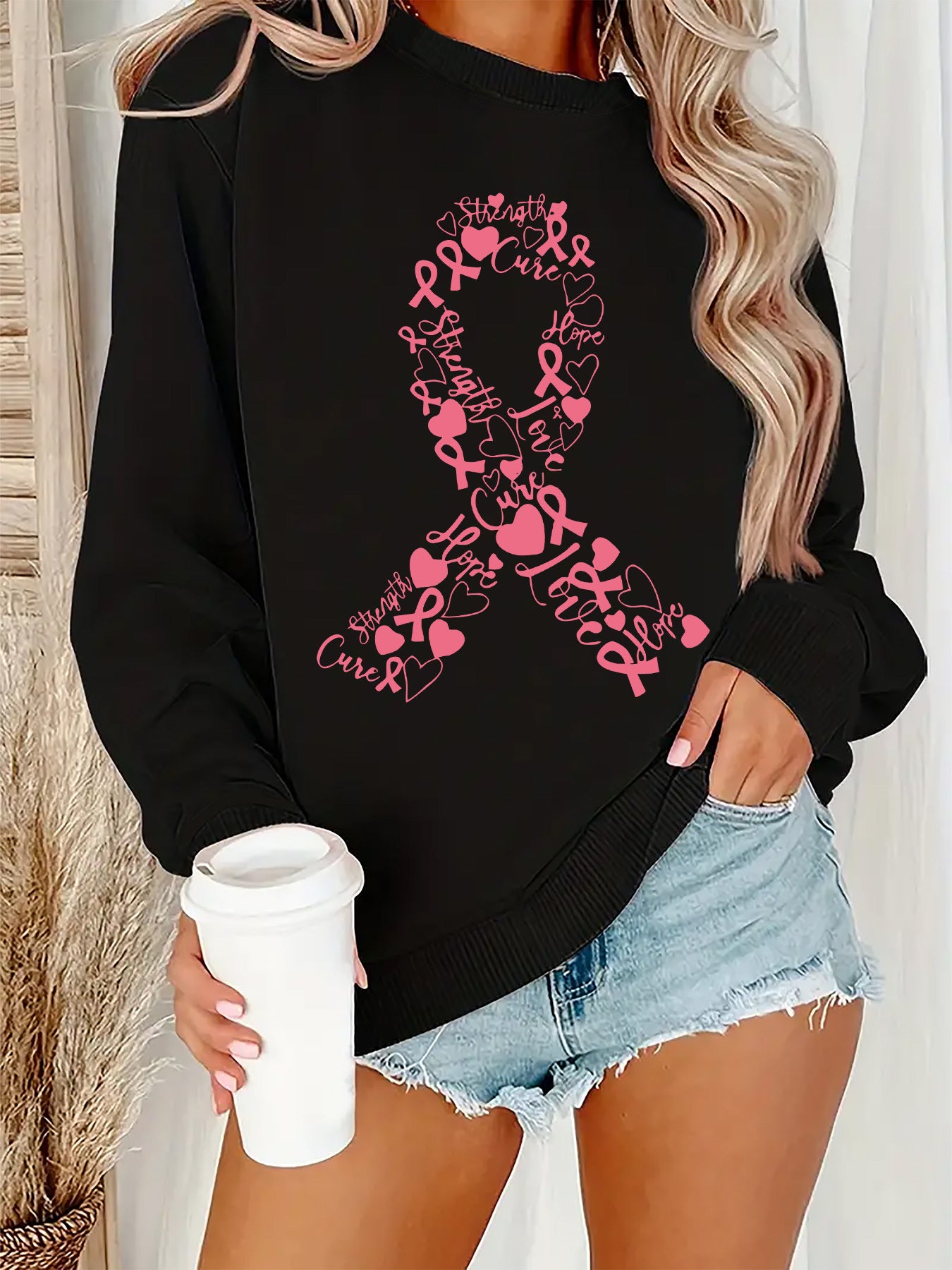 BC Ribbon Collage Crew Neck Sweatshirt