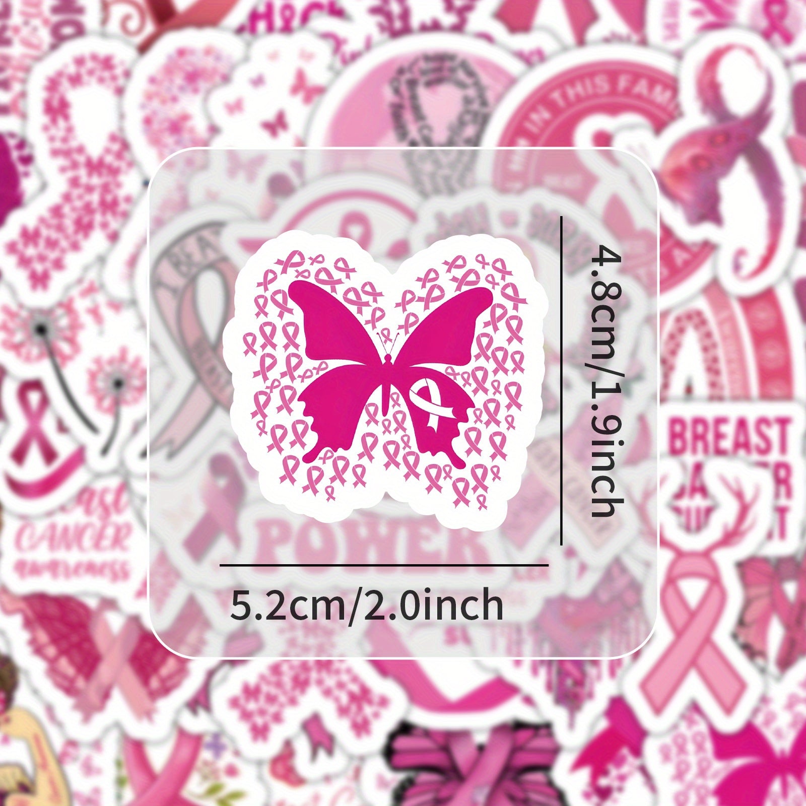 Set of 54 Breast Cancer Awareness Stickers