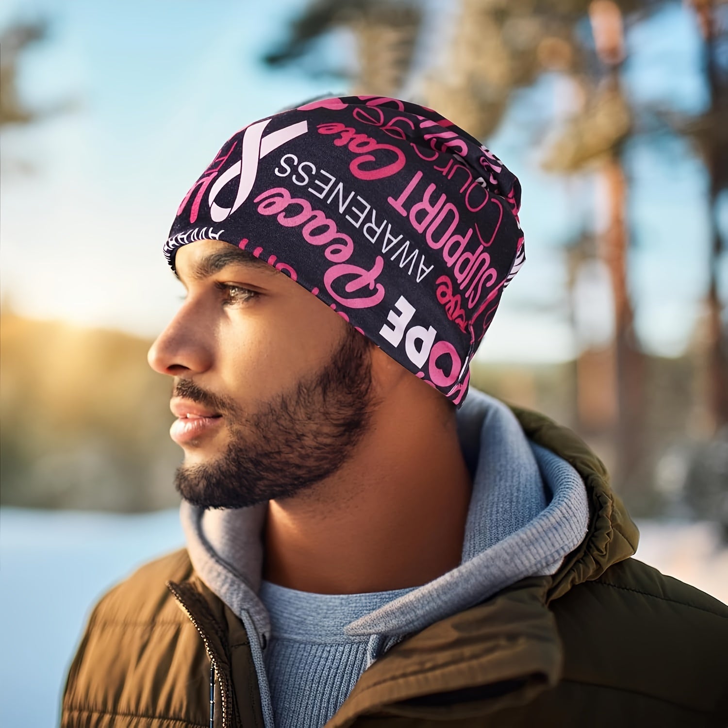 2pcs Breast Cancer Awareness Beanies