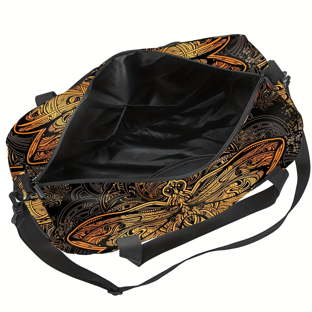 Golden Dragonfly Travel Duffel Bag