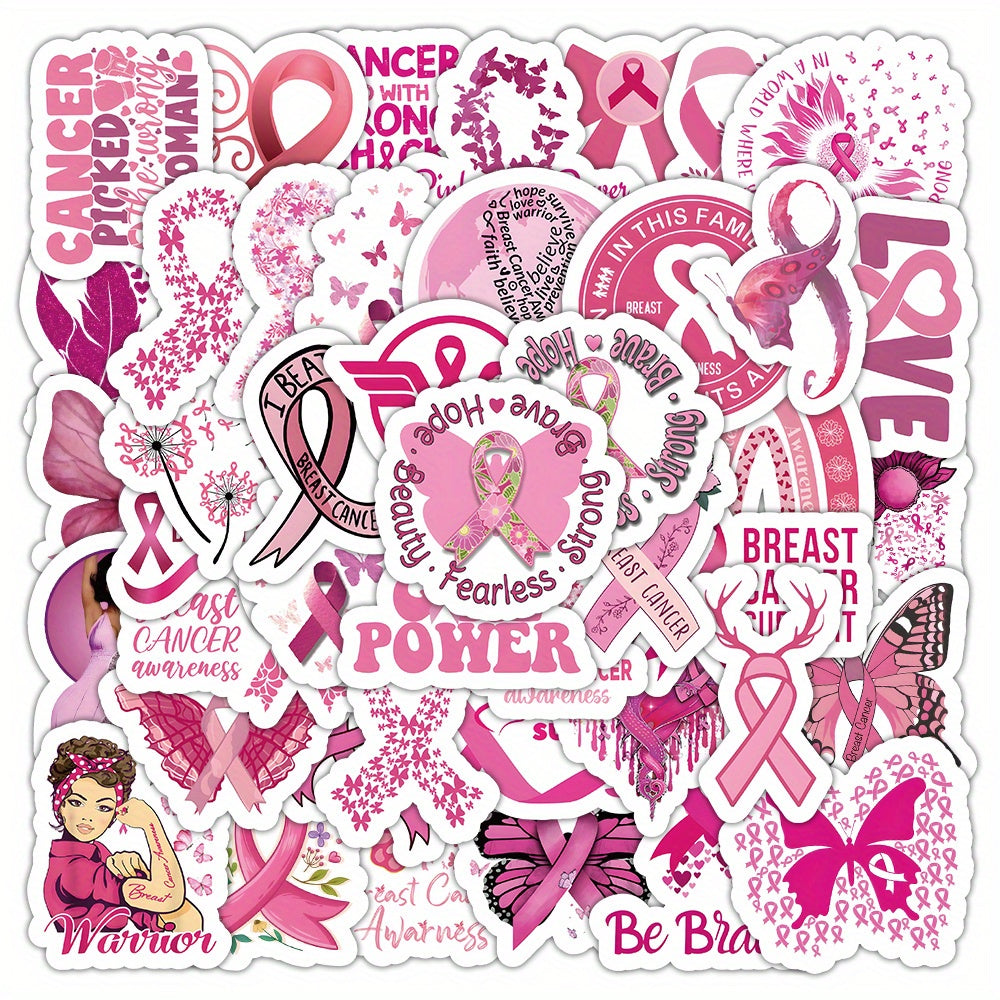 Set of 54 Breast Cancer Awareness Stickers