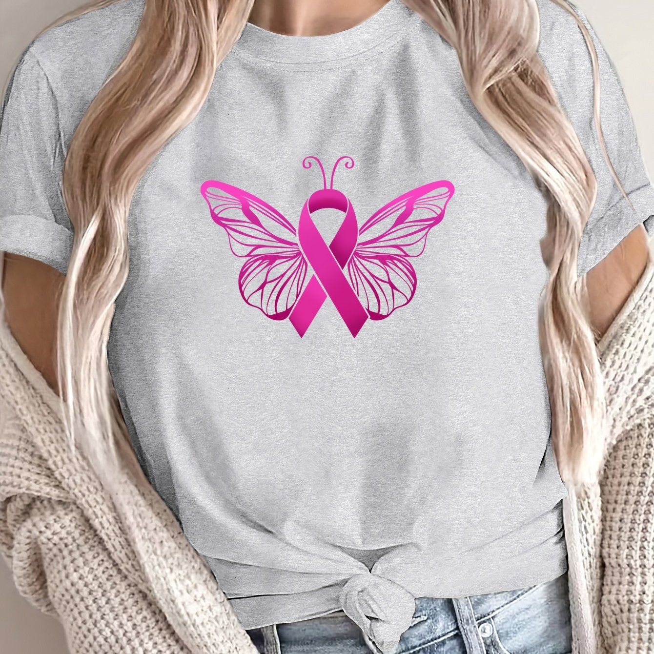 Butterfly Pink BC Ribbon T-Shirt