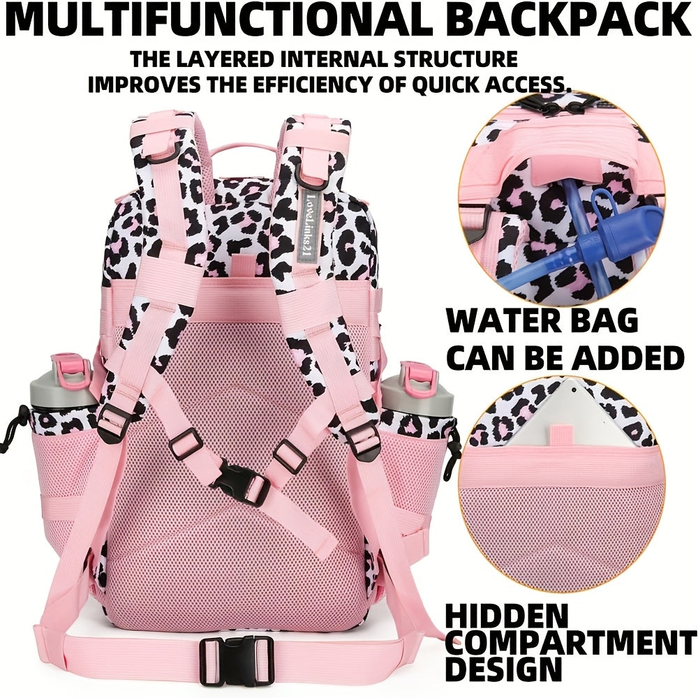 Pink Leopard Heavy Duty Backpack