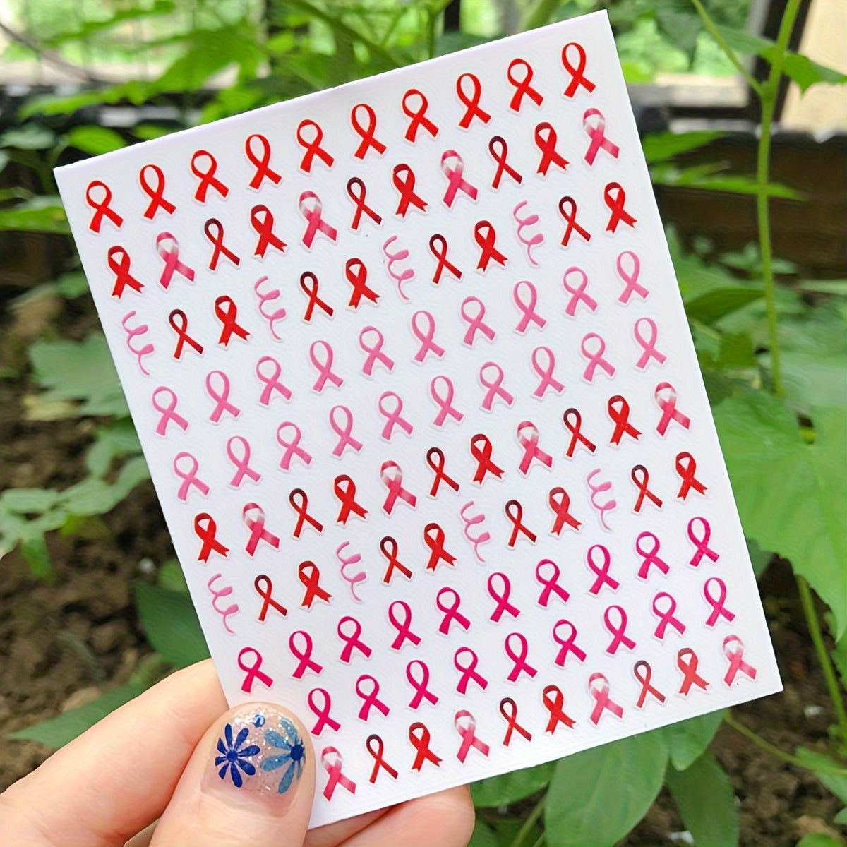 Pink Ribbon Nail Art Stickers