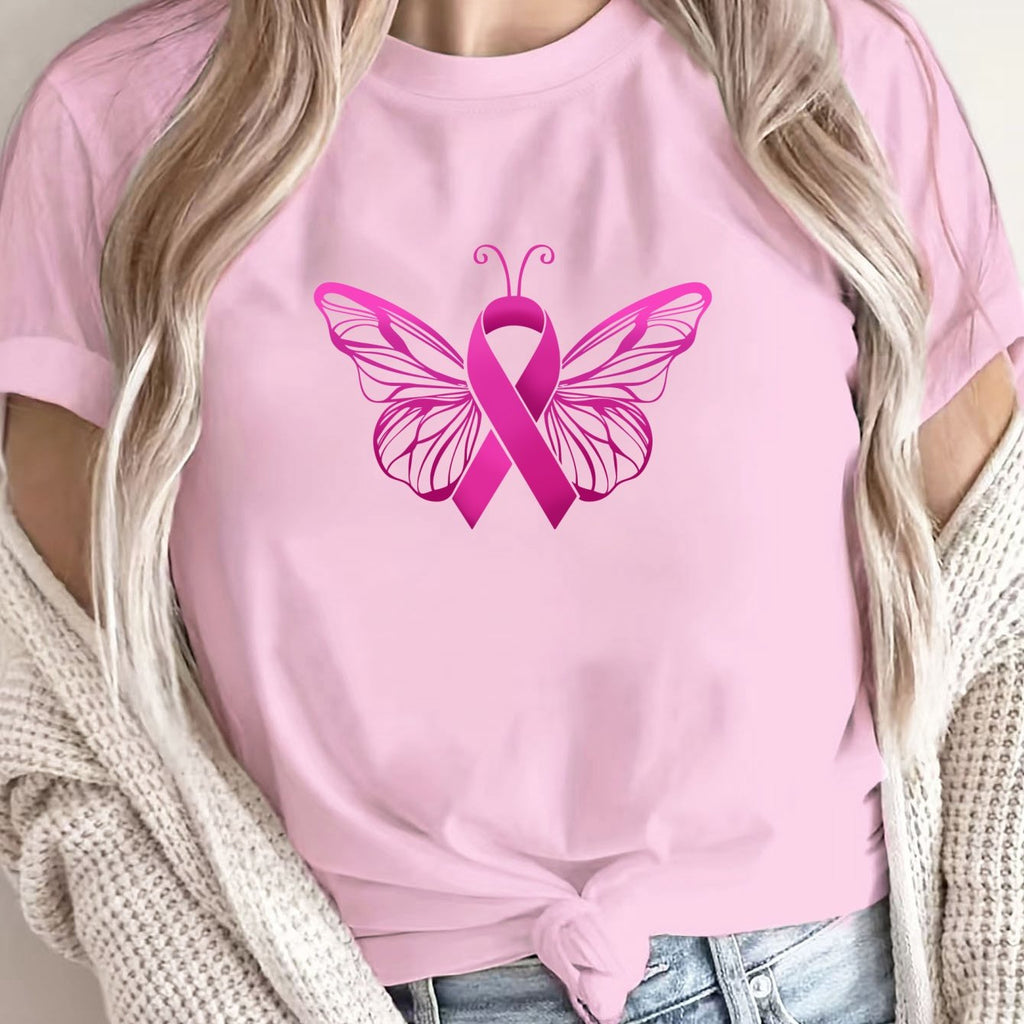 Butterfly Pink BC Ribbon T-Shirt