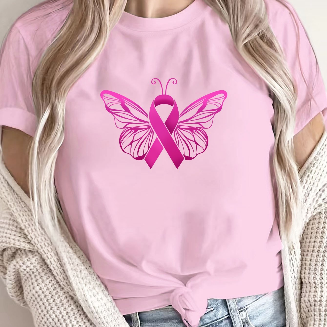 Butterfly Pink BC Ribbon T-Shirt