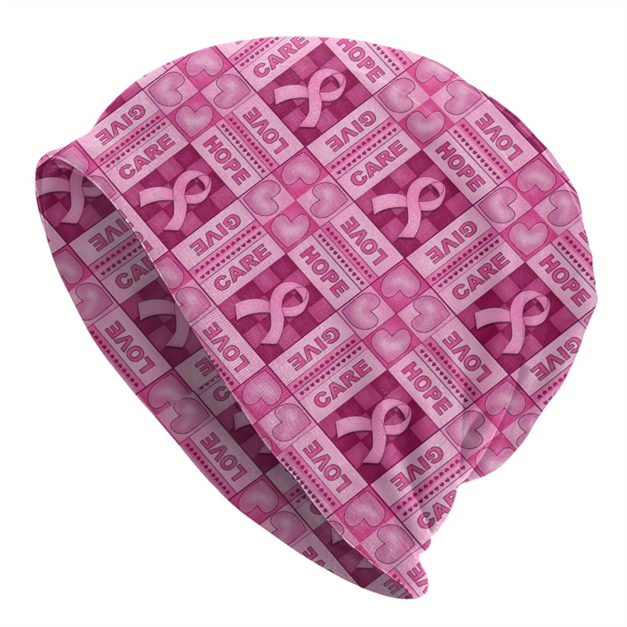 Breast Cancer Awareness Pink Ribbon Beanie