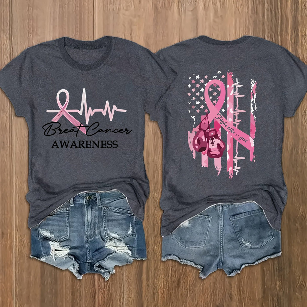 Breast Cancer Awareness Print on both Sides T-Shirt