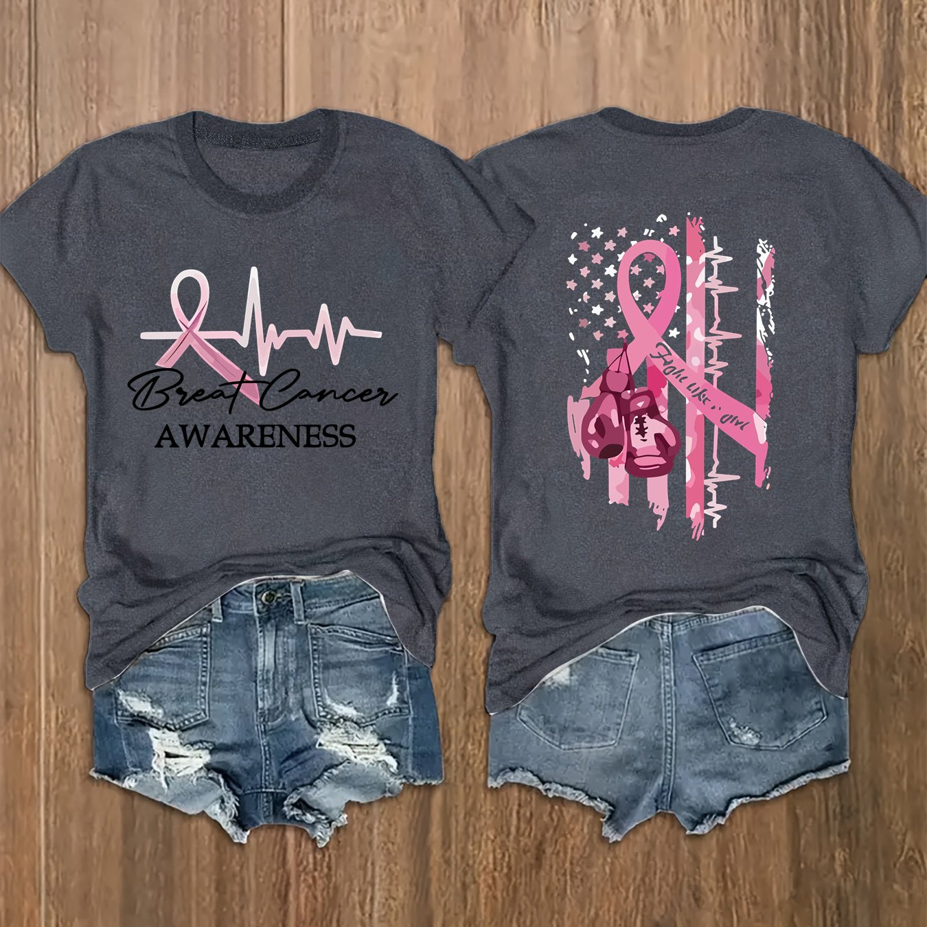 Breast Cancer Awareness Print on both Sides T-Shirt
