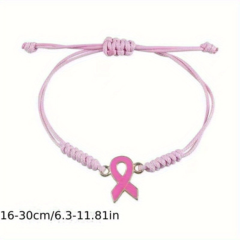Breast Cancer Awareness Ribbon Friendship Bracelet