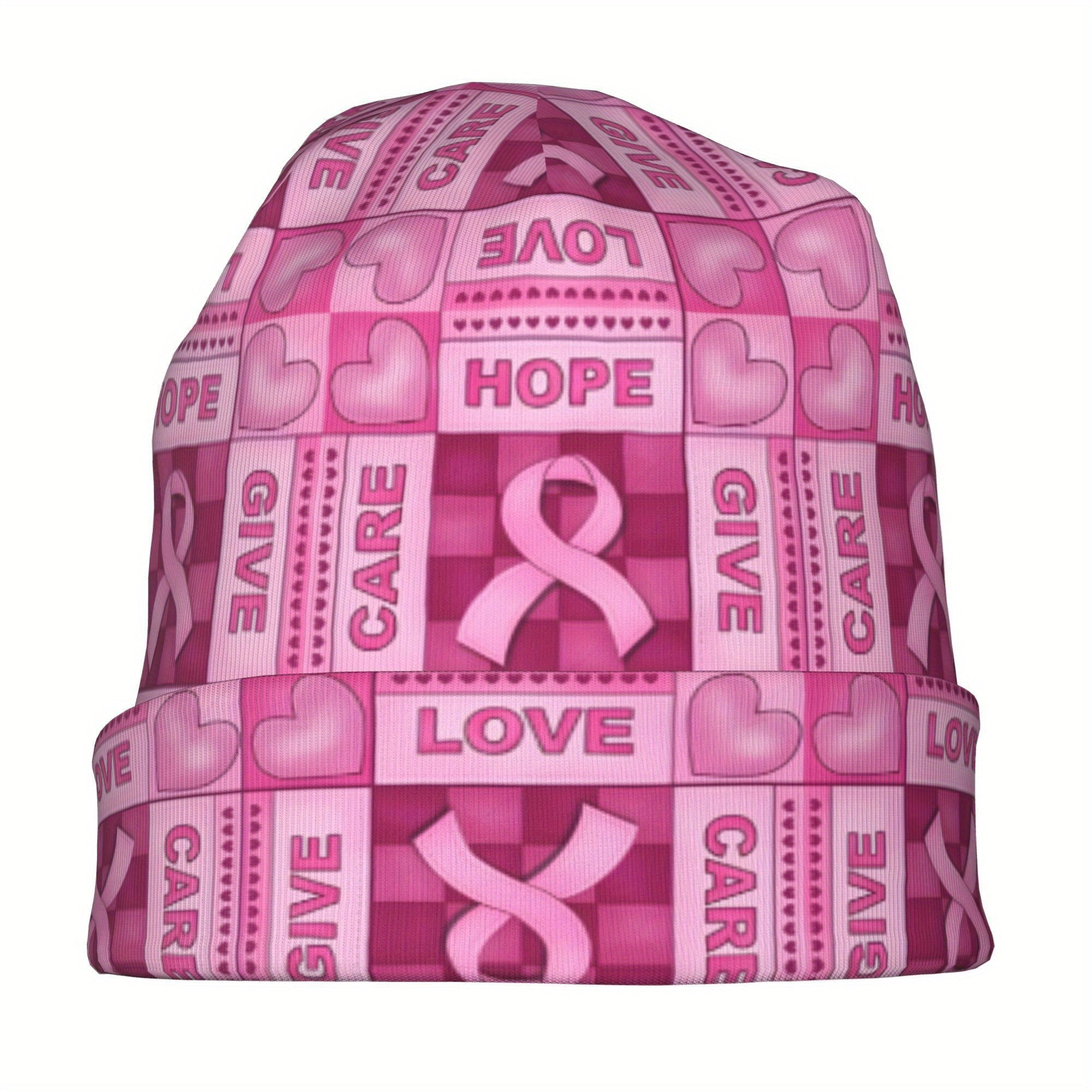 Breast Cancer Awareness Pink Ribbon Beanie