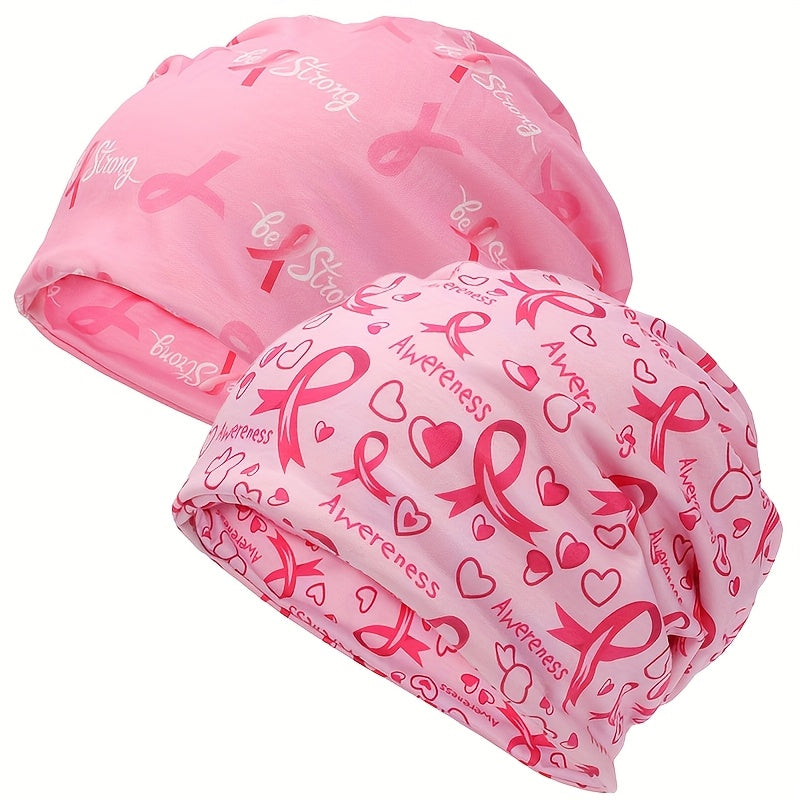2pcs Breast Cancer Awareness Beanies