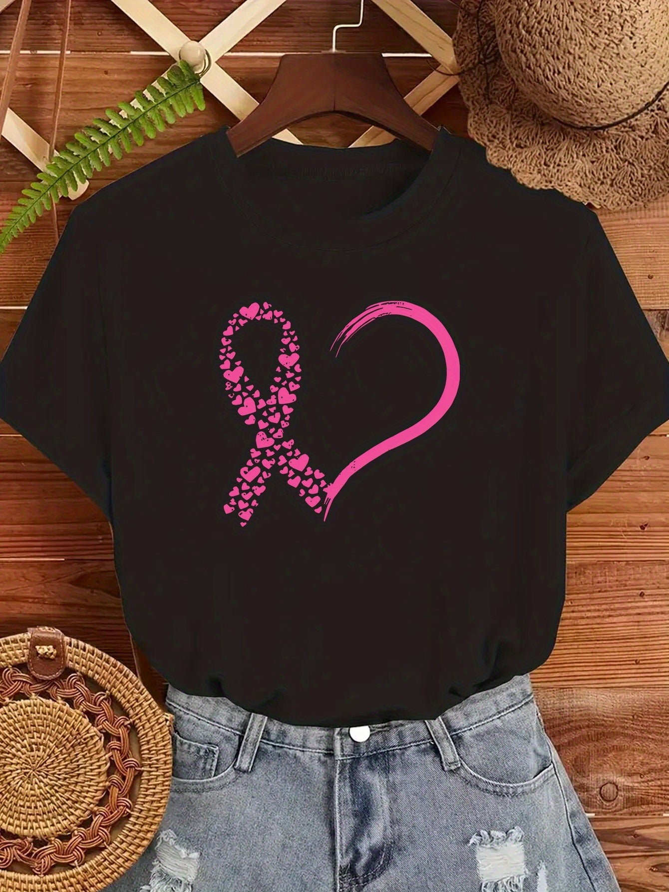 Heart and Pink Ribbon T-Shirt