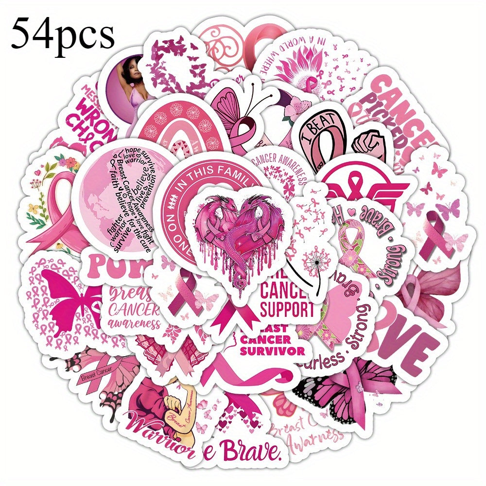Set of 54 Breast Cancer Awareness Stickers