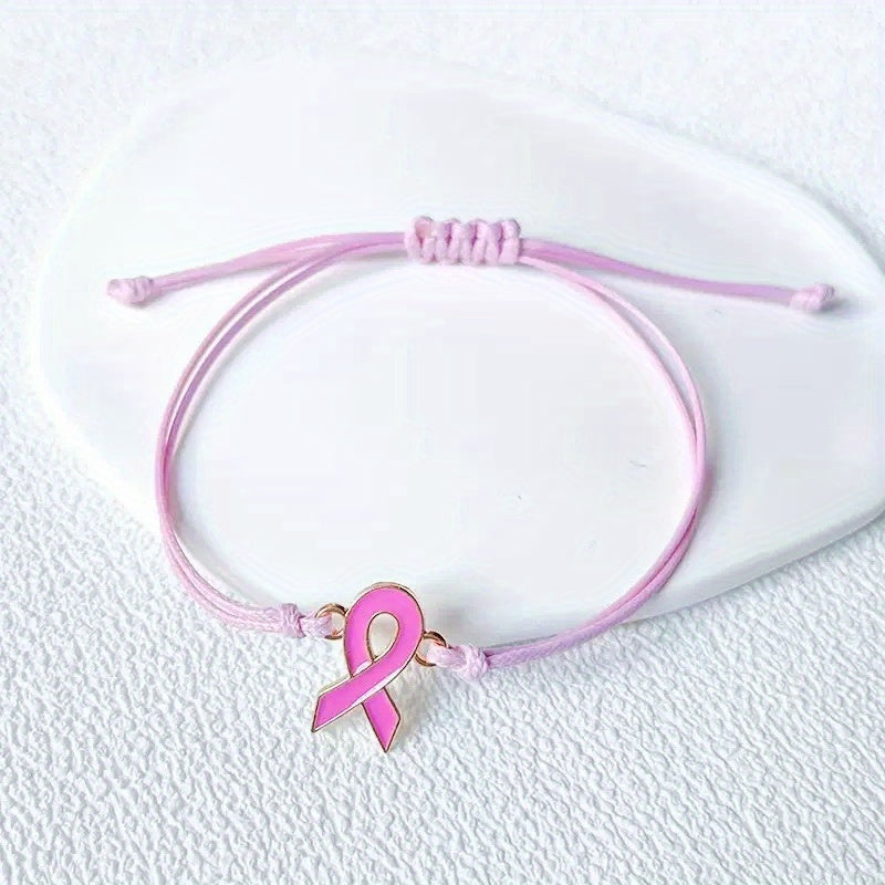 Breast Cancer Awareness Ribbon Friendship Bracelet