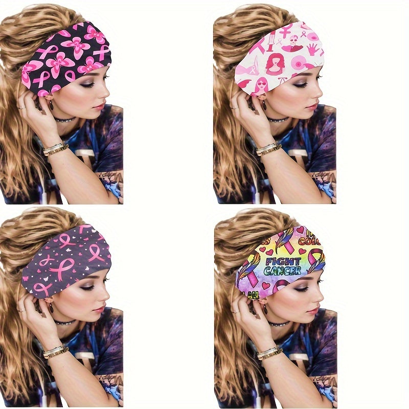 6pcs Breast Cancer Awareness Headbands