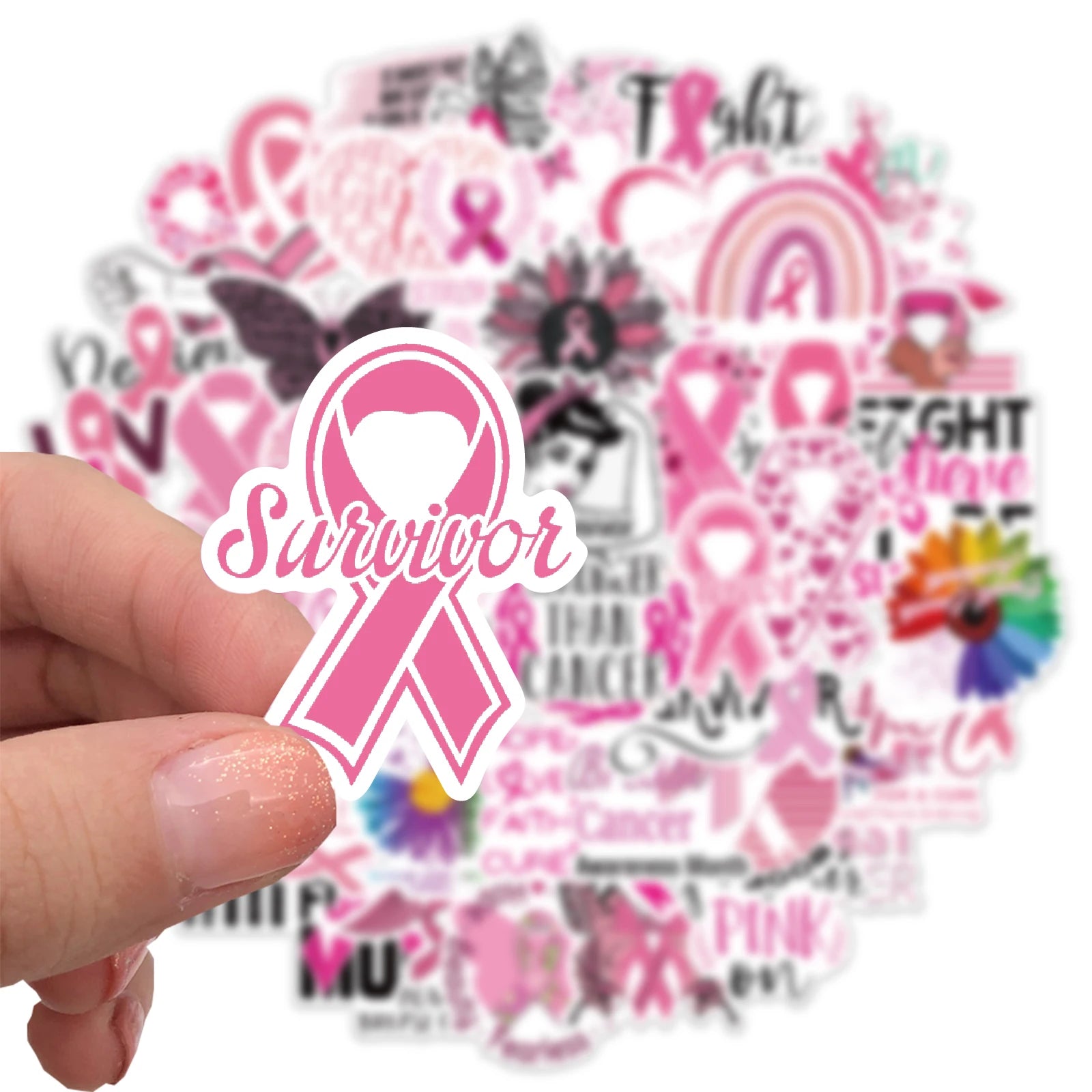 50pcs Breast Cancer Awareness Pack of 50 Stickers