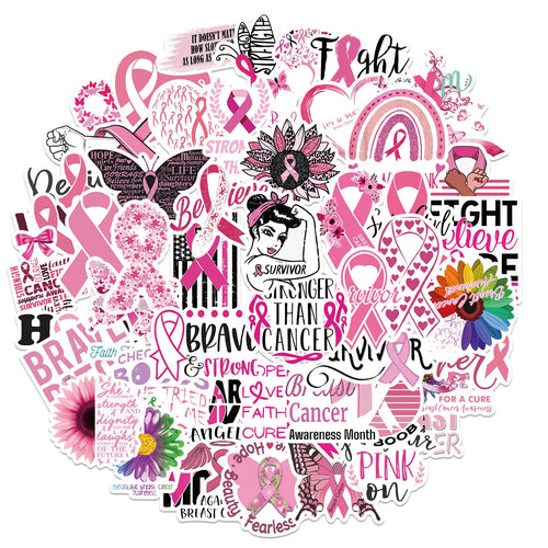 50pcs Breast Cancer Awareness Pack of 50 Stickers