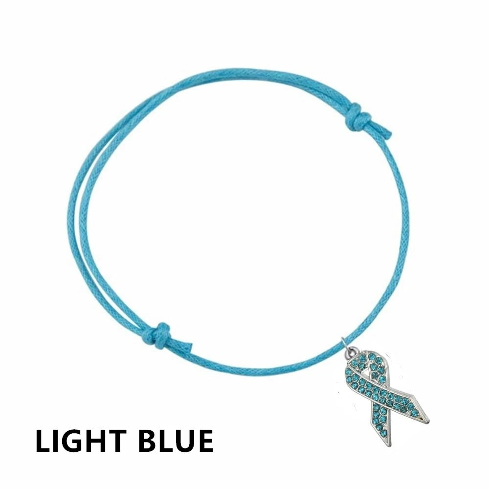 Rhinestone Ribbon Charm on Adjustable Bracelet