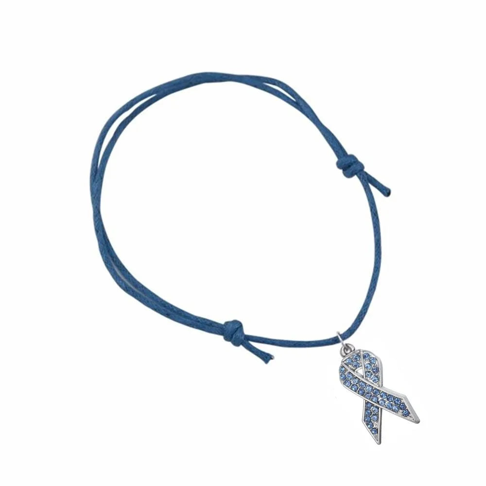 Rhinestone Ribbon Charm on Adjustable Bracelet