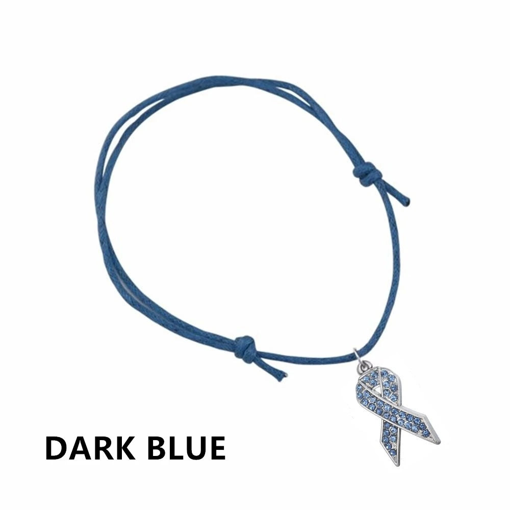 Rhinestone Ribbon Charm on Adjustable Bracelet