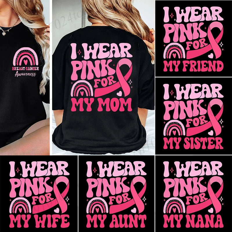 I Wear Pink Breast Cancer T-Shirt ~ Sizes XXS, XS, S, M, L