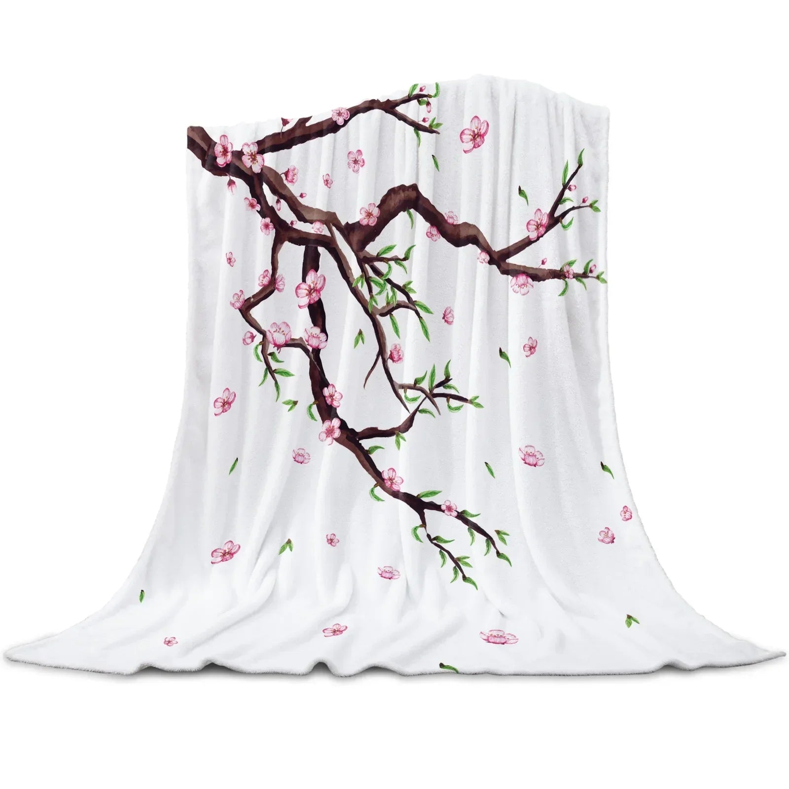 Cherry Blossoms or Plum Branches are Beautiful Year Round on these Snuggly Warm Blankets