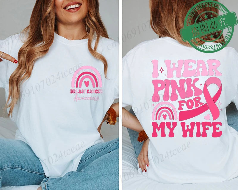 I Wear Pink Breast Cancer T-Shirt ~ Plus Sizes XL, XXL, & XXL