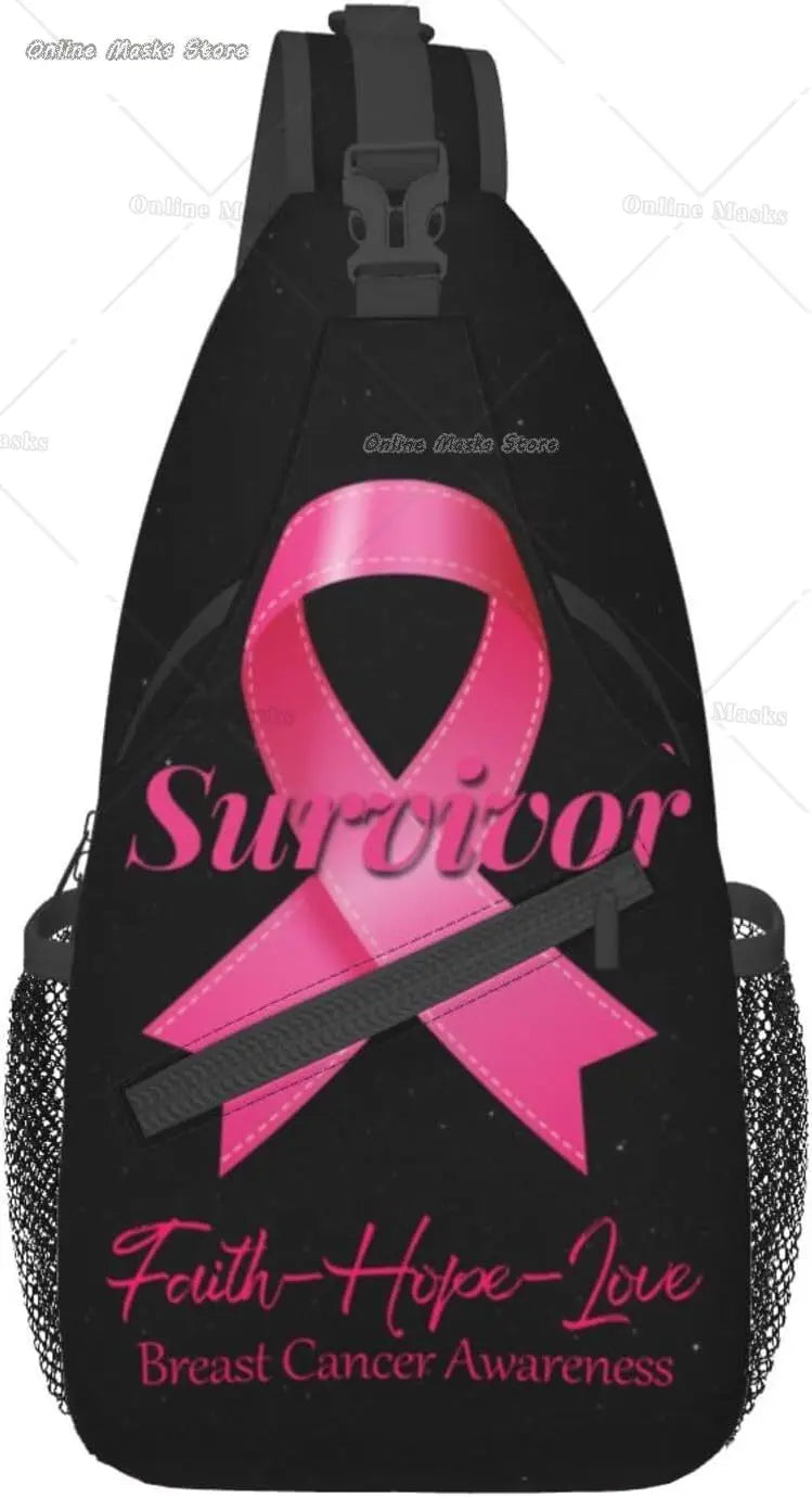 Breast Cancer Pink Awareness Sling Bag Backpack