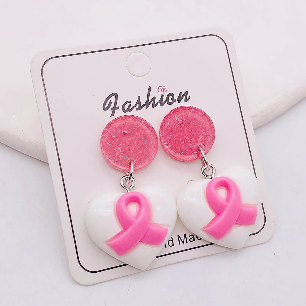 Breast Cancer Ribbon Earrings. Show your support by wearing these heartwarming earrings
